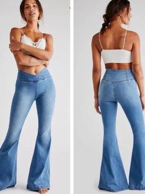 We The Free Venice Beach Pull on V-Waist Flare Jeans